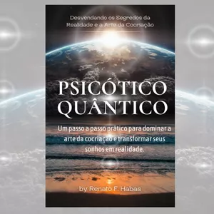 Imagem de capa para o Ebook Psicótico Quântico: Um passo a passo prático para dominar a arte da cocriação e transformar seus sonhos em realidade.