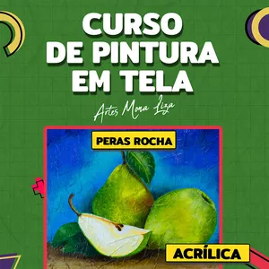 Imagem de capa para o Curso online CURSO INTERMEDIÁRIO DE PINTURA EM TELA COM TINTA ACRÍLICA E TEXTURA COM PAPEL - PERAS ROCHA