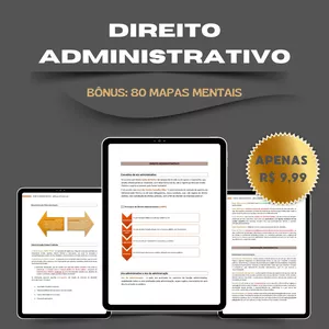 Imagem de capa para o Ebook 📚 Domine Direito Administrativo + Bônus 80 mapas mentais  📚