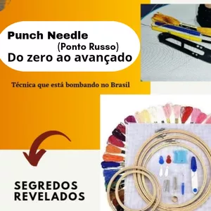 Imagem de capa para o Curso online  Punch Needle/Bordado Russo! Aprenda do Zero ao avançado.