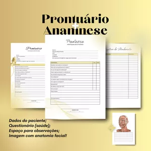 Imagem de capa para o Ebook Combo PRONTUÁRIO e ANAMNESE editável Estética Harmonização Facial 