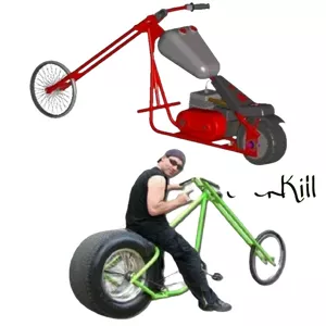 Imagem de capa para o Ebook Um Super kit de 2 Projetos Pdf de bike Chopper + um BÔNUS de Triciclo 