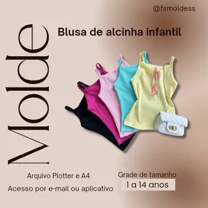 Imagem de capa para o Ebook Molde blusa de alcinha infantil 