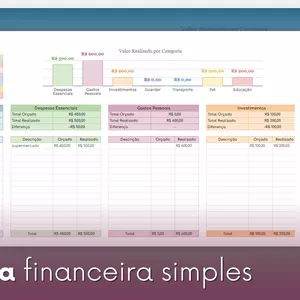 Imagem de capa para o Ebook Planilha Controle Financeiro Simples - Google Sheets