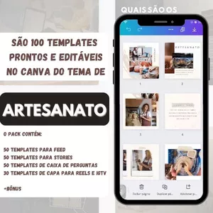 Imagem de capa para o Ebook INSTAPACK CANVA: TEMPLATES PRONTOS E EDITAVEIS ARTESANATO INSTAGRAM REDES SOCIAIS
