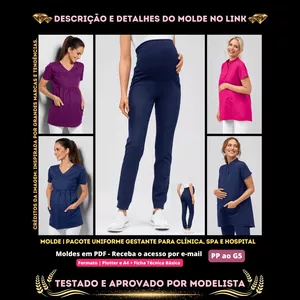 Imagem de capa para o Curso online ✨[Molde em PDF] - Pacote Uniforme "Gestante" para Clínica, Spa e Hospital [02 Túnicas + 01 Calça] ID 4514333 [PP ao G5]✨ 