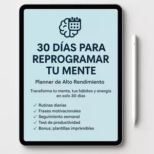 Imagen de portada para Ebook Planner Digital: 30 Días para Reprogramar tu Mente