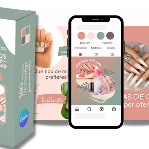 Imagen de portada para Curso online  180 Plantillas Premium BOHO Manicuristas