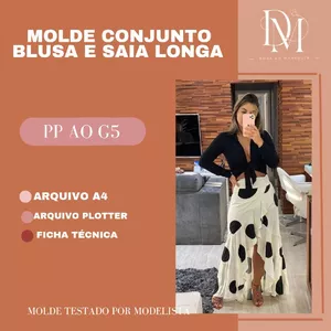 Imagem de capa para o Ebook MOLDE CONJUNTO BLUSA E SAIA LONGA