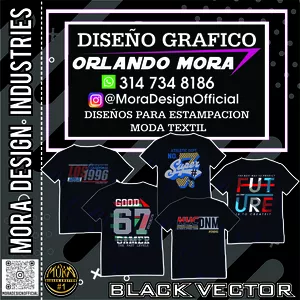 Imagen de portada para Ebook III-PACK DE DISEÑOS PARA CAMISETAS "VOL.3 - BLACK VECTOR"