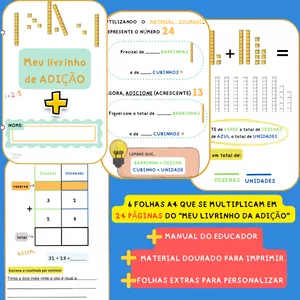 Imagem de capa para o Ebook Meu Livrinho da ADIÇÃO - material dourado