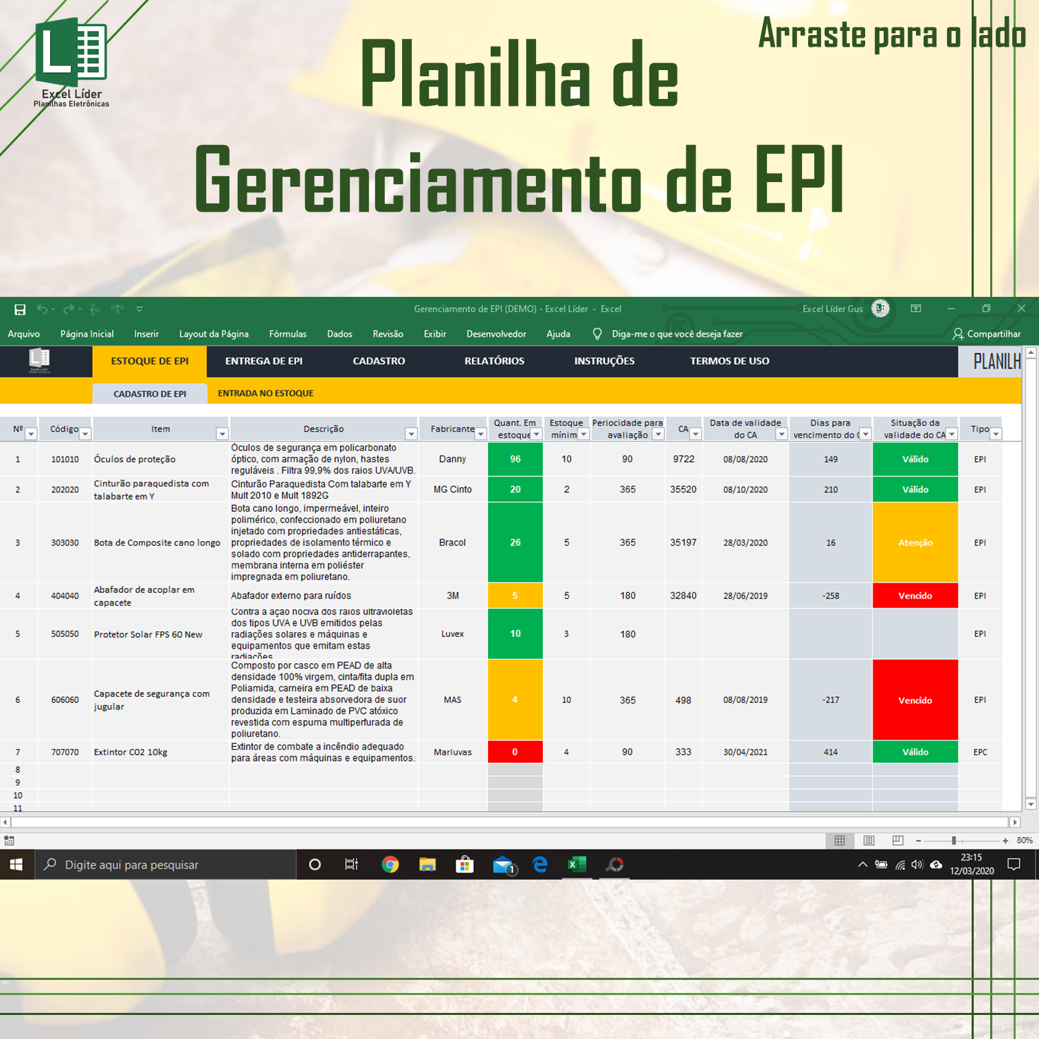 Imagem do curso Planilha de Gerenciamento de EPI