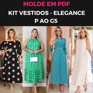 Imagem de capa para o Ebook Molde - Kit vestidos Elegance