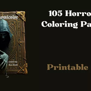 Cover image for Ebook NECRONOMICOLOR – Adult Horror Coloring Book | Scary, Creepy &amp; Gothic Coloring Pages.