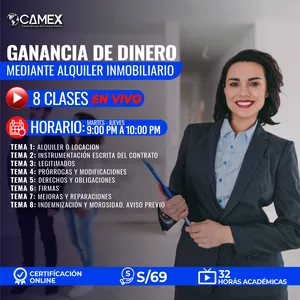 Imagen de portada para Curso online CURSO DE GANANCIA DE DINERO MEDIANTE ALQUILER INMOBILIARIO