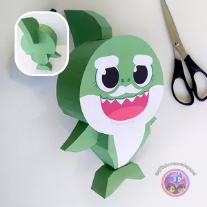 Imagem de capa para o Ebook Vovô Shark - Bonecos de papel papertoy