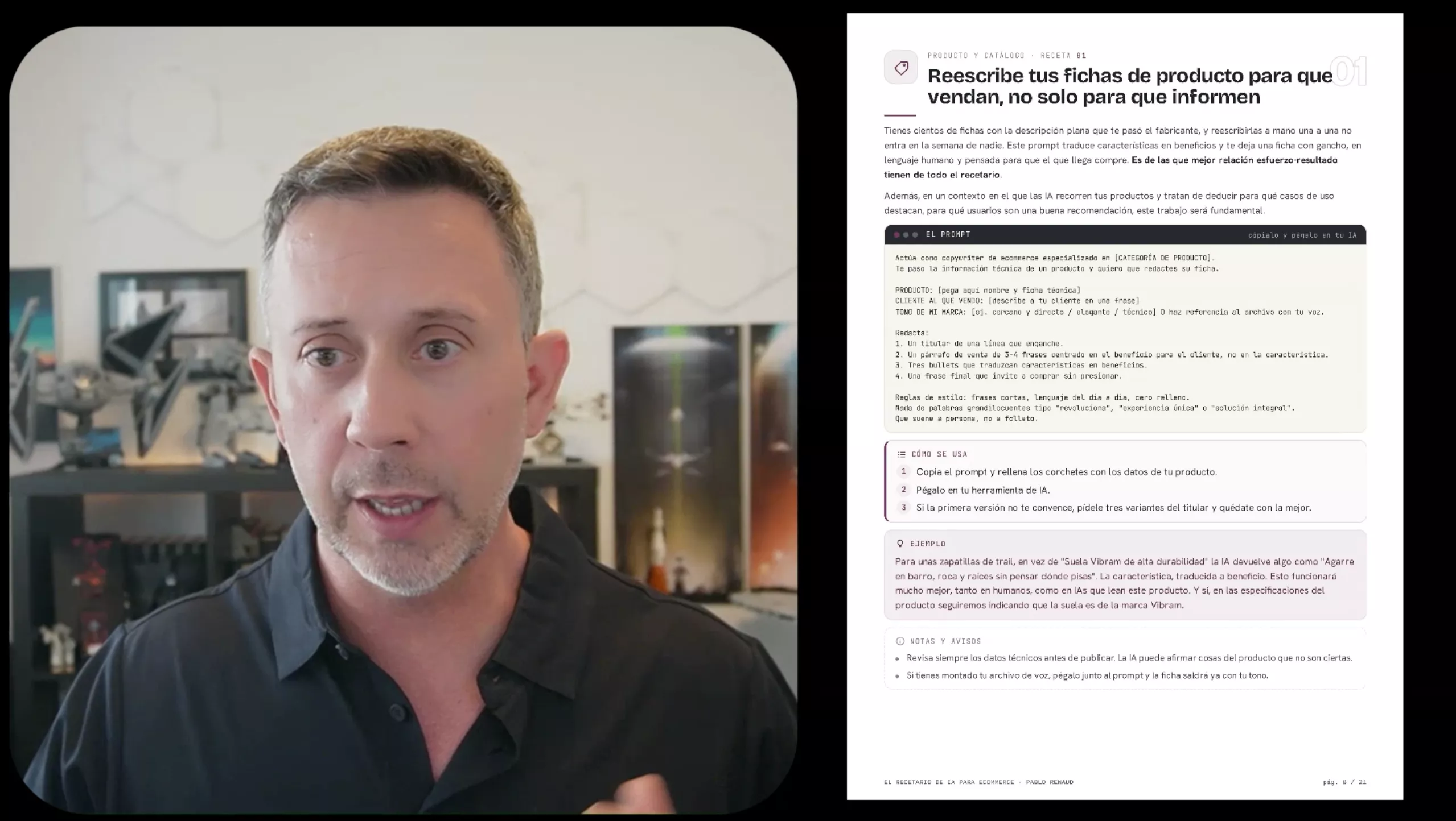 Ejemplo de uso de los documentos de contexto y las recetas para ecommerce