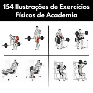 Imagem de capa para o Curso online 154 Ilustrações de Exercícios Físicos de Academia
