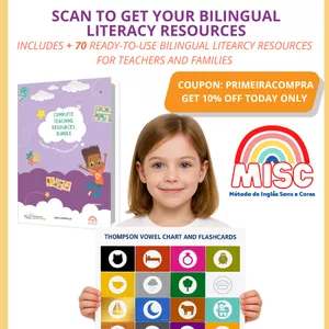 Imagem de capa para o Curso online 70 Recursos Pedagógicos de Alfabetização Bilingue + Bônus (Bilingual LIteracy Resources + Bonus)         