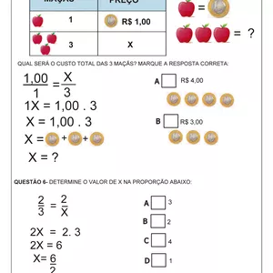 Imagem de capa para o Ebook ATIVIDADE ADAPTADA DE MATEMÁTICA - REGRA DE TRÊS SIMPLES E COMPOSTA E PROPORÇÃO
