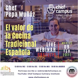 Imagen de portada para Curso online Masterclass con la chef PEPA MUÑOZ - Cocina española