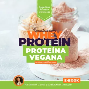 Imagem de capa para o Ebook Receitas com Whey Protein e Proteína Vegana