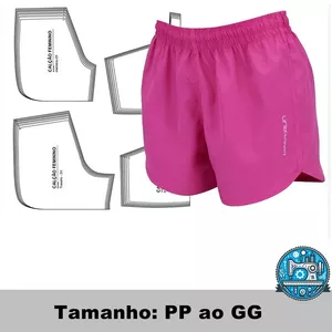 Imagem de capa para o Ebook Molde Digital de Calção Short de Futebol Feminino (PP ao GG)