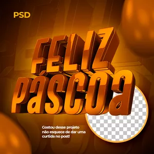Imagem de capa para o Curso online Pack de Artes e selo 3D para Páscoa - PSD
