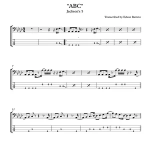 Main image of product ABC (Jackson 5) Bass Score & Tab Lesson