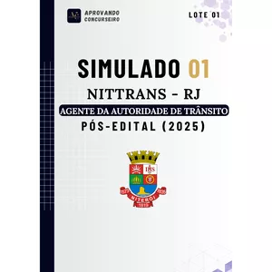 Imagem de capa para o Ebook 07 Simulados Comentados Nittrans RJ - Agente da autoridade de trânsito (Pós edital 2025)