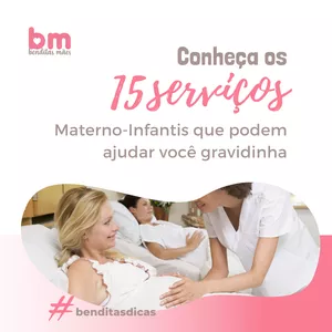 Imagem de capa para o Ebook E-book com os 15 Serviços Materno-Infantis que podem ajudar você gravidinha!