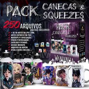 Pacote de artes para canecas tema da Wandinha (sublimação) por Inknarte Sublimação
