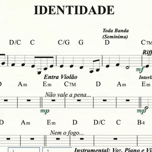 Imagem de capa para o Ebook Identidade - Anderson Freire (Partitura para Teclado e Banda)