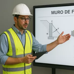 Imagem do curso  Curso Avançado de Muros de Contenção em Concreto Armado: Dimensionamento à Flexão