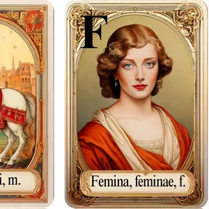 Imagem de capa para o Ebook Flashcard do Alfabeto em Latim Ilustrado