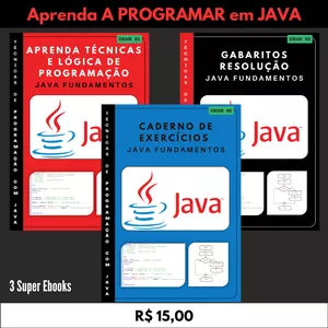 Imagem de capa para o Ebook EBOOK - Técnicas e Lógica de Programação - Fluxograma - Pseudocódigo e Java Fundamentos + Caderno de Exercícios + Gabaritos