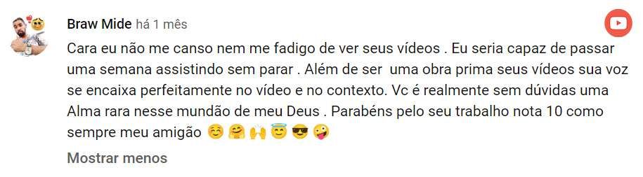 Comentário do YouTube