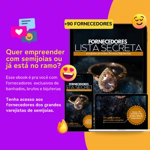 Imagem de capa para o Ebook LISTA SECRETA FORNECEDORES DE SEMIJOIAS