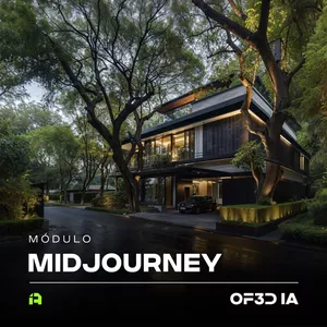 Imagem de capa para o Curso online MIDJOURNEY PARA ARQUITETURA - PORTUGUÊS