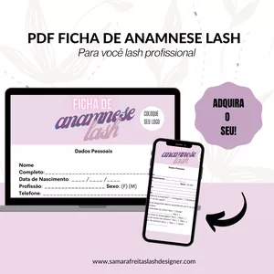 Imagem de capa para o Ebook Ficha de anamnese para área de extensão de cílios +bônus 