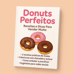 Imagem de capa para o Ebook Donuts Perfeitos: Receitas e Dicas Para Vender Muito