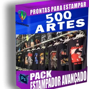 Imagem de capa para o Ebook PACK 500 ARTES T-SHIRTS ALTA RESOLUÇÃO