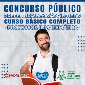 Imagem de capa para o Curso online PROFESSOR II - MATEMÁTICA (ADM&amp;TEC) - JOAO ALFREDO