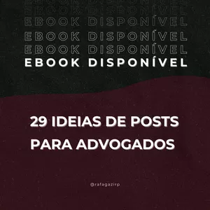 Imagem de capa para o Ebook 29 ideias de posts para advogados