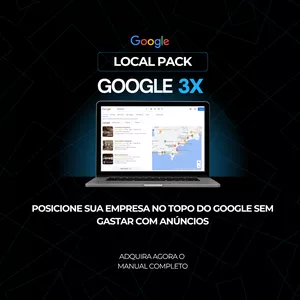 Imagem de capa para o Ebook Local Pack Google 3X - Posicione Sua Empresa No Topo do Google Sem Gastar Com Anúncios