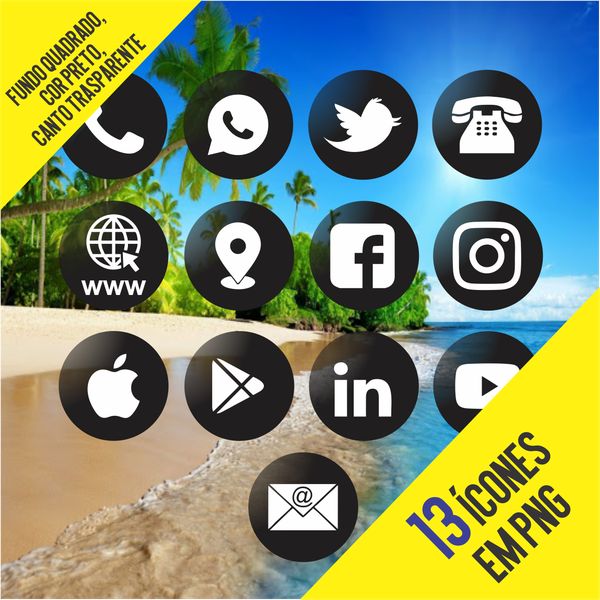Kit Icones Redes Sociais Em Png Redondo Fundo Preto Efeito Dan Simer Digital Arte Learn A New Skill Templates Source Codes Hotmart