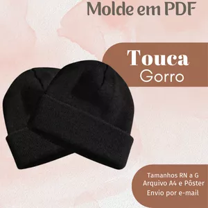 Imagem de capa para o Ebook MOLDE EM PDF TOUCA GORRO UNISSEX 