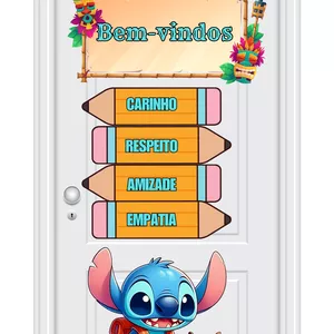 Imagem de capa para o Curso online 🌴🌸Painel para porta Bem-vindos Stitch 2🌴🌺
