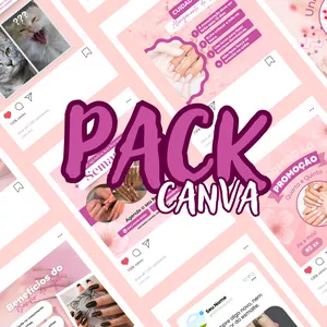 Imagem de capa para o Curso online Pack Editável no canva de 13 posts para nail design