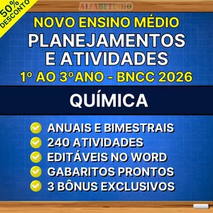 Imagem de QUÍMICA - Planejamentos e Atividades - Ensino Médio - BNCC 2026 criado por ALFABETINHO na hotmart
